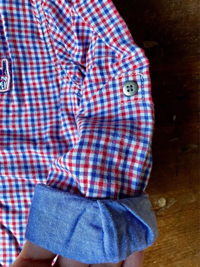 Chemise à carreaux rouges bleus blancs 6 ans DPAM - photo numéro 5