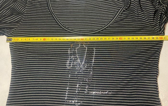 Tee-shirt rayé gris et noir »Manigance »manches longues - photo numéro 4