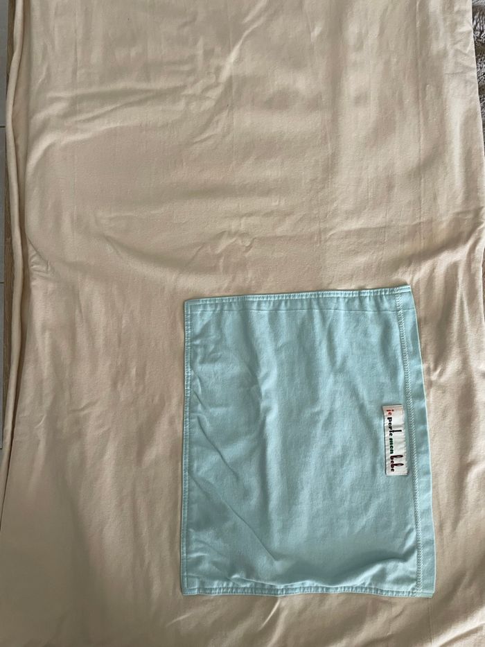 Écharpe de portage JPMBB love radius beige creme bleu clair - photo numéro 2