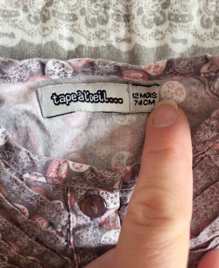 Blouse à motif tape à l'œil 12 mois - photo numéro 3