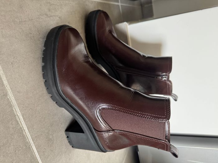 Boots à talons verni éco-conçu marron ERAM - photo numéro 3