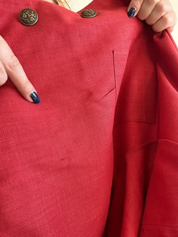 Veste tailleur vintage années 80 à manches courtes rouge taille L/XL 🥀 - photo numéro 10