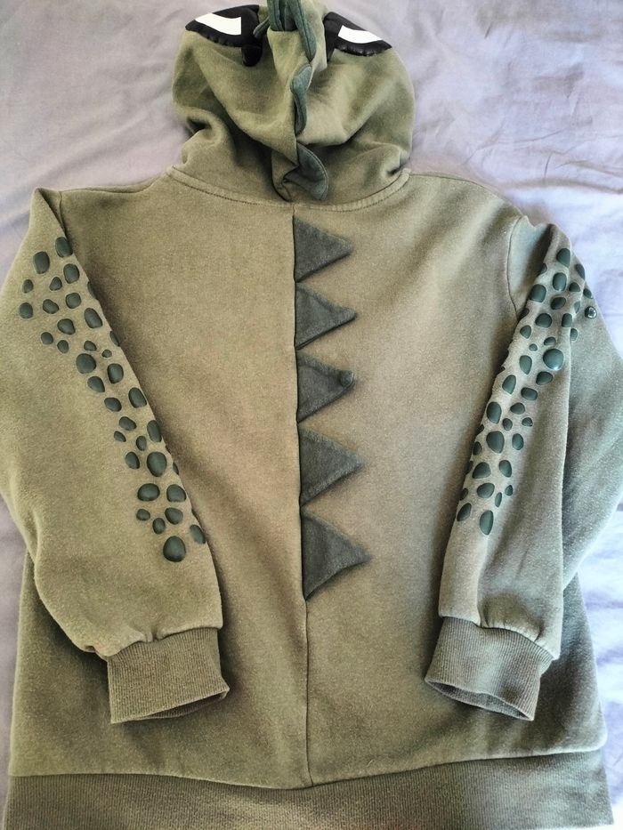 Gilet à capuche kaki style Dinosaure 10 ans H&M - photo numéro 3