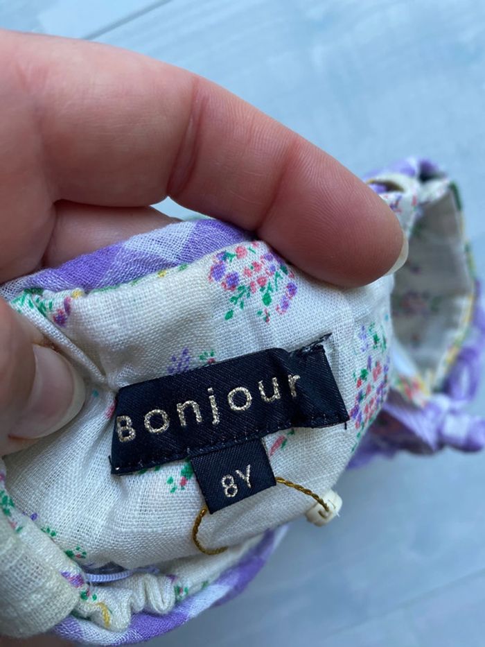 Short coton et lin fleuri marque bonjour 8 ans - photo numéro 4