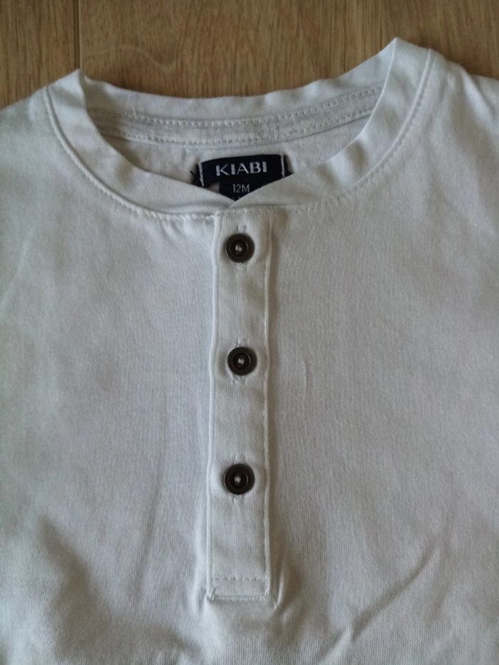 T-shirt manche longue blanc T.12mois - photo numéro 2