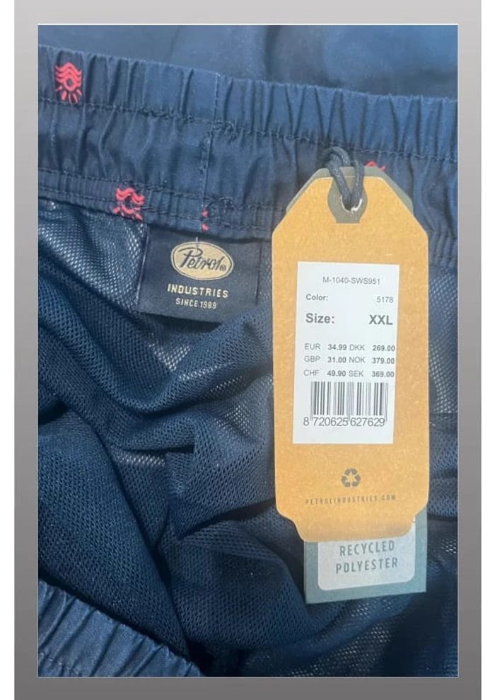 Short de bain bleu marine et rose avec des soleils Petrol Taille XXL - photo numéro 5