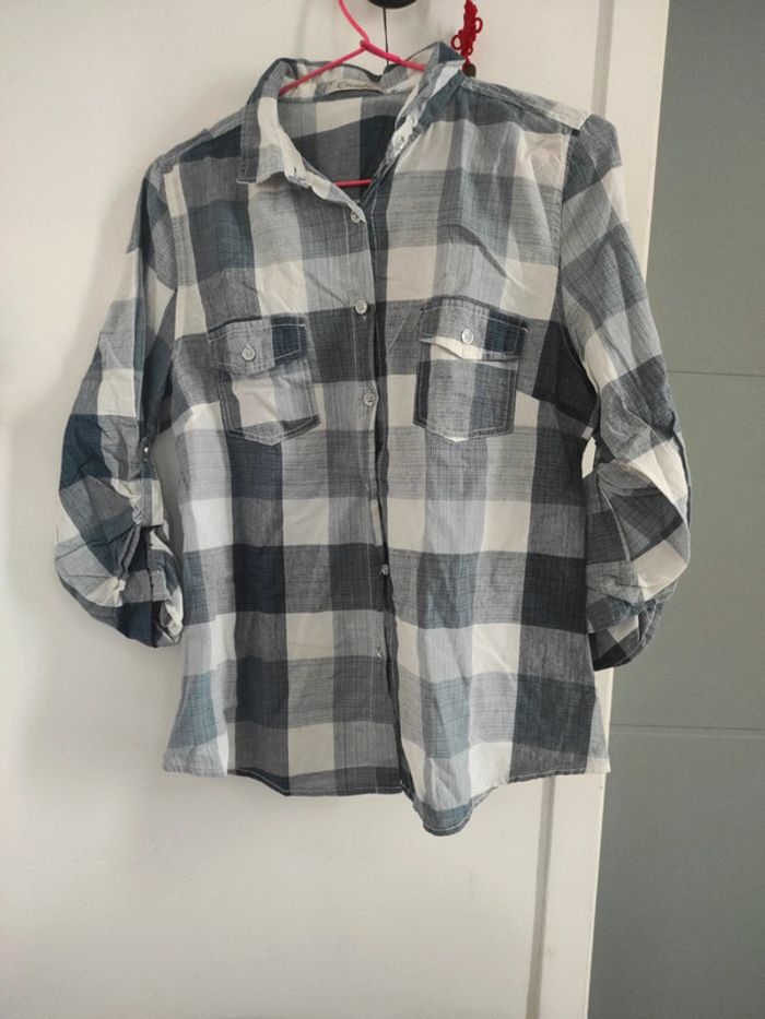 Chemise à carreaux en coton Taille l