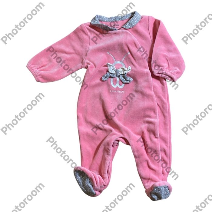 Obaïbi Pyjama Grenouillère rose/gris Taille 3 mois