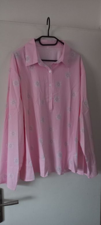 Blouse rose manches longues