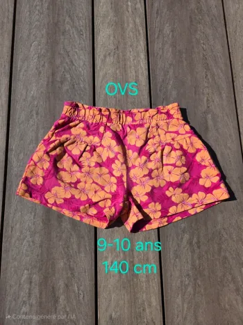 Short OVS 9/10 ans 140 cm fleurs 🌸