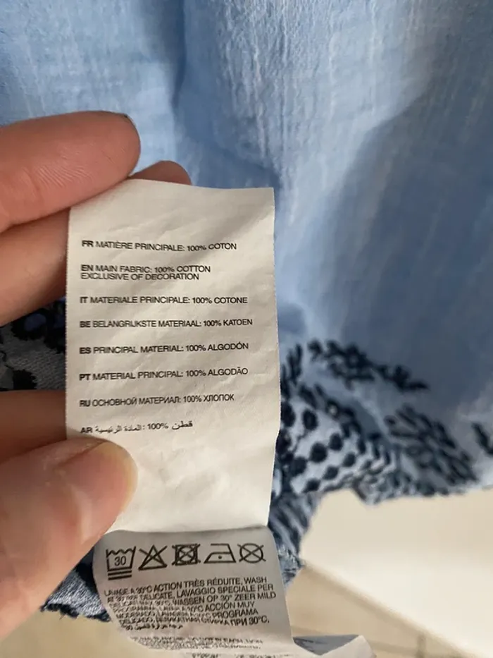 Top col bateau Jennyfer bleu ciel marine broderie anglaise - photo numéro 7