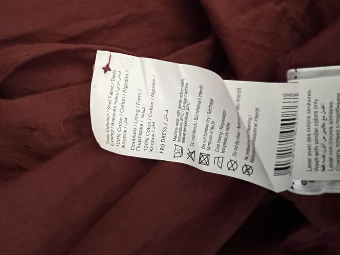 Robe longue bordeaux taille M, 100% coton, bretelles ajustables - photo numéro 4