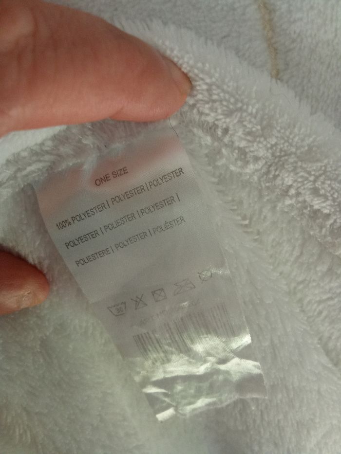 Couverture doudou blanc fine, longue tête de chien, oreilles - photo numéro 4