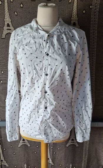 Chemise blanche à motifs noir 🥂🍾 taille M Slim fit