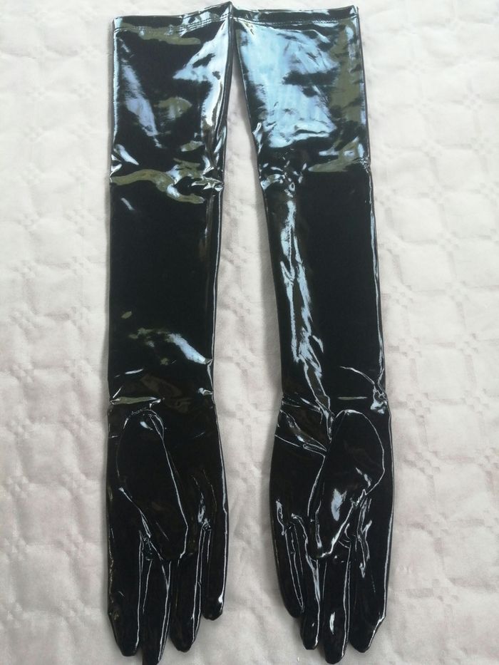 Gants en vinyle neufs noirs t xl - photo numéro 3
