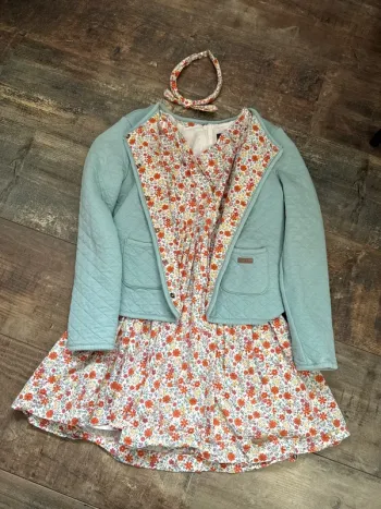Ensemble robe doublée + veste + serre tête