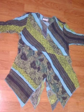 Tunique LILI CHIC voile crêpe multicolore S TBE