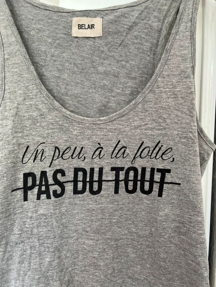 Débardeur gris chiné, 100 % coton, Bel Air, taille unique - photo numéro 2