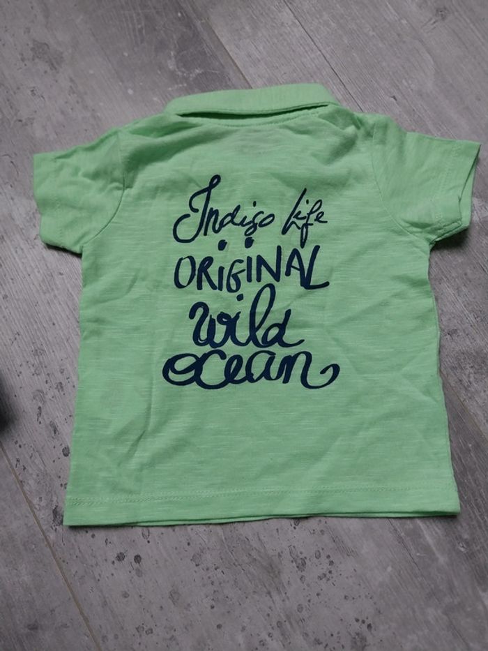 Ensemble salopette en jean et polo 6 mois - photo numéro 4