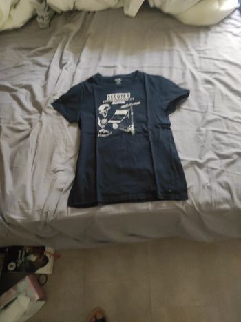 Tee shirt enfant garçon manche courte bleu foncé taille 10 ans Kiabi