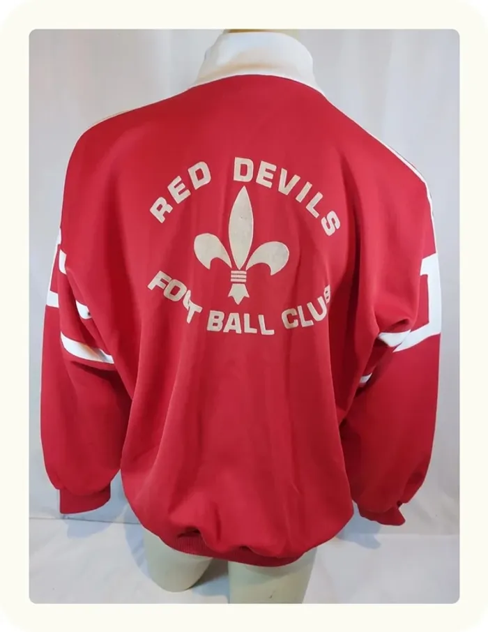 Veste sport vintage Red devils football club Adidas Taille L - photo numéro 4