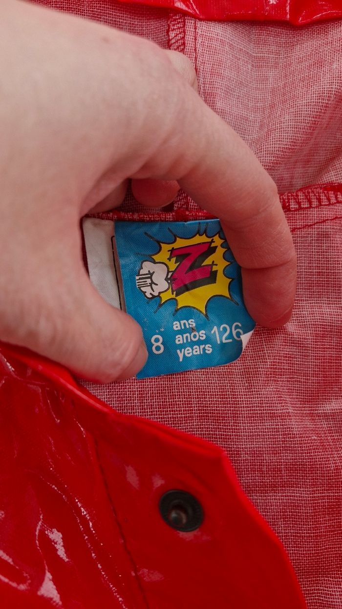 Ciré rétro rouge brillant fille 8 ans - photo numéro 3