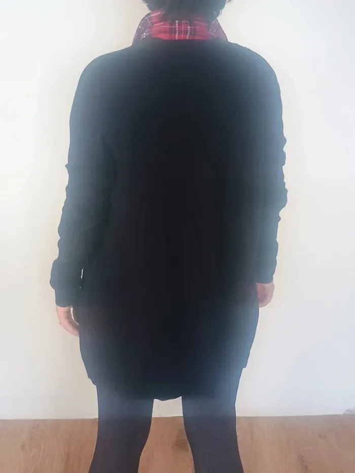 gilet long femme sandro soie/coton T3 - photo numéro 3