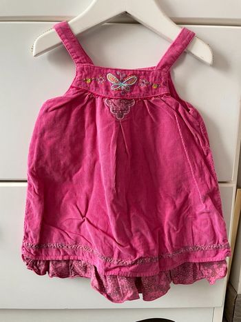 Robe bébé Fille neuf mois rose velours automne hiver Orchestra 71 cm