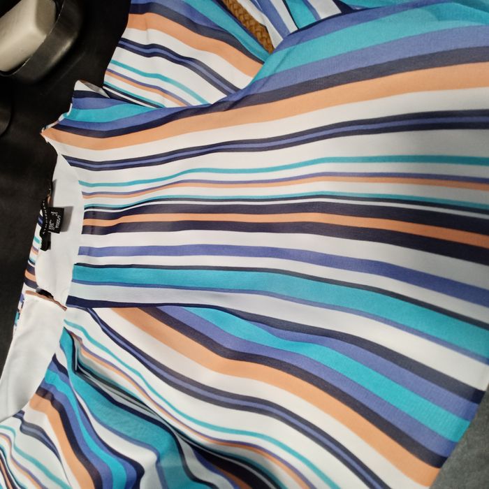 Robe rayée tons de bleu, blanc orangé taille 36 - photo numéro 9