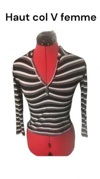 Haut col V femme 👚