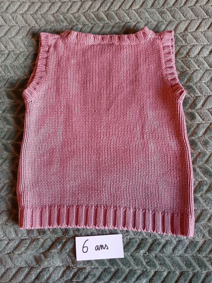 Pull torsadé sans manches 6 ans - photo numéro 2