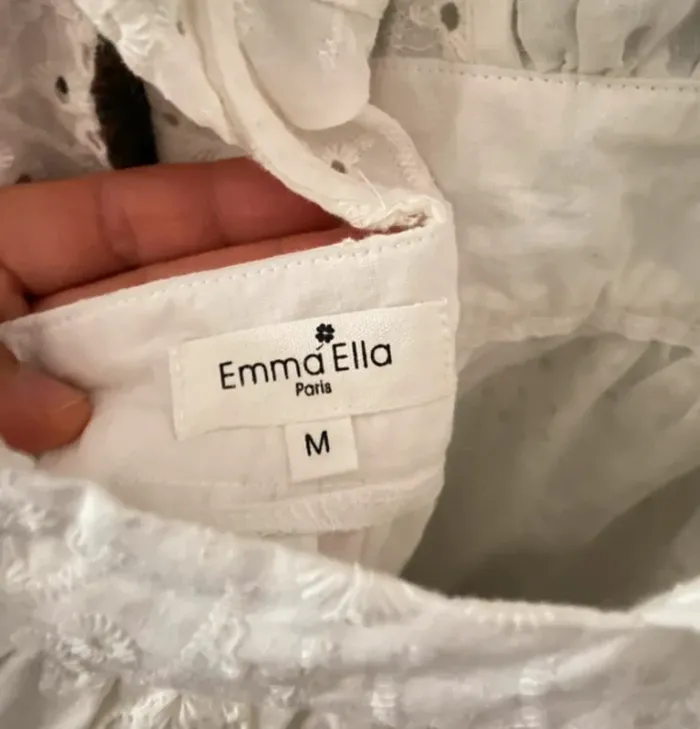 Combishort Blanche Romantique Brodé Taille M - photo numéro 8
