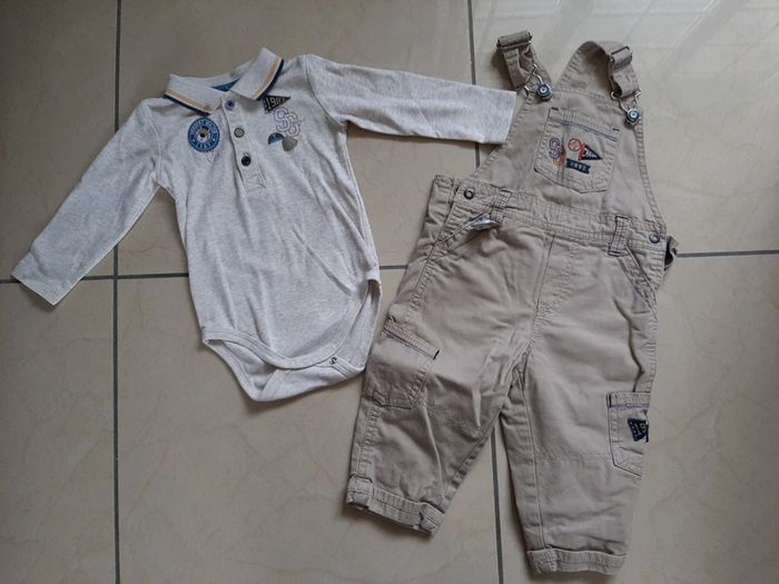 Ensemble salopette + body 12 mois
