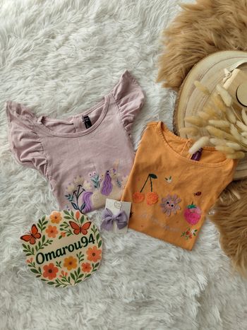 Lot de 2 t-shirts manches courtes sergent major fille 9 ans 🎀