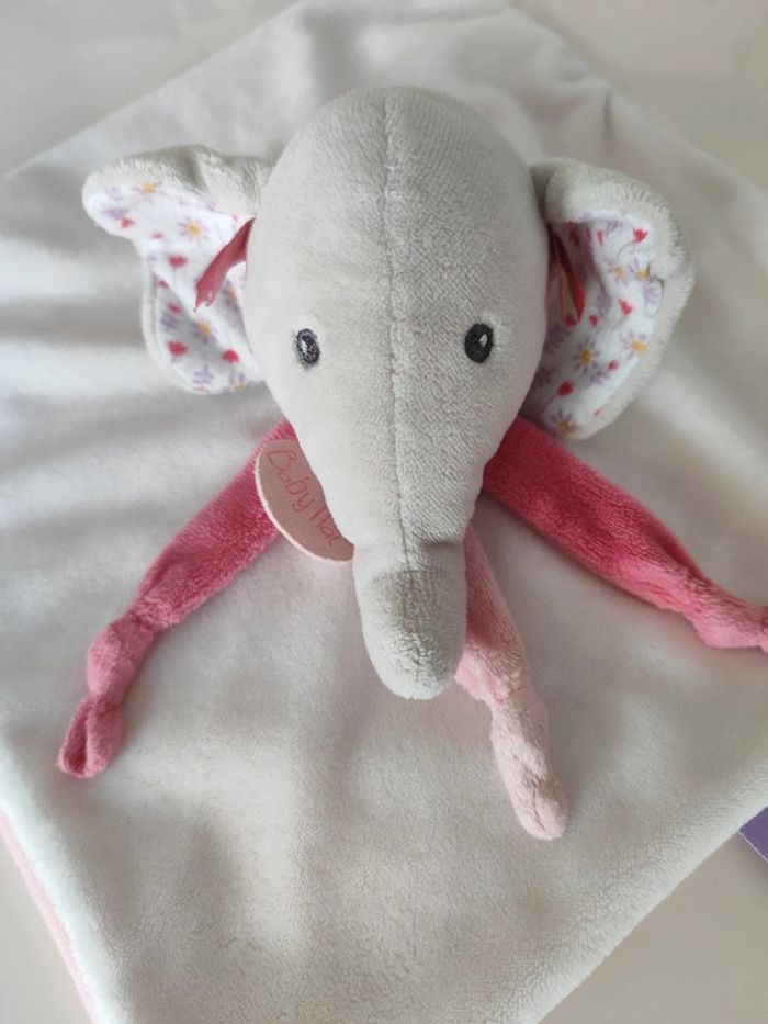 Doudou plat éléphant églantine baby nat - photo numéro 2
