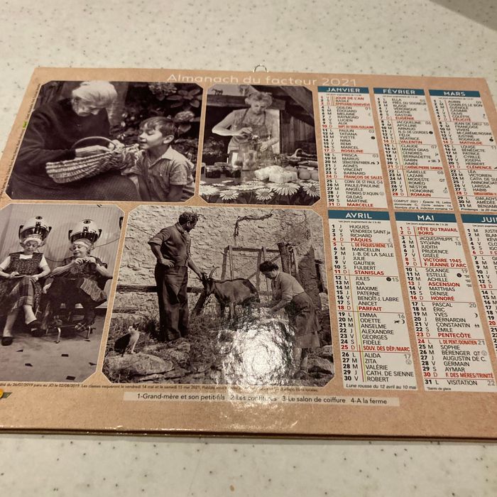 Calendrier poste 2021