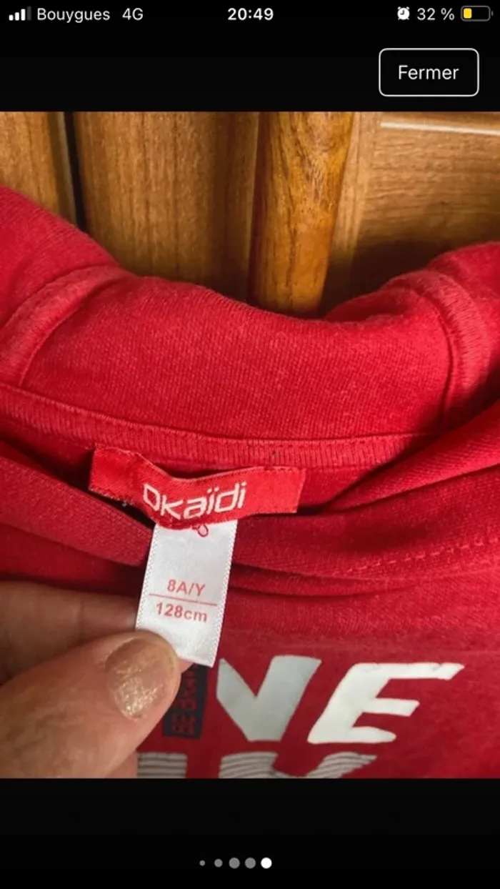 Sweat capuche 8 ans okaidi garçon rouge - photo numéro 6