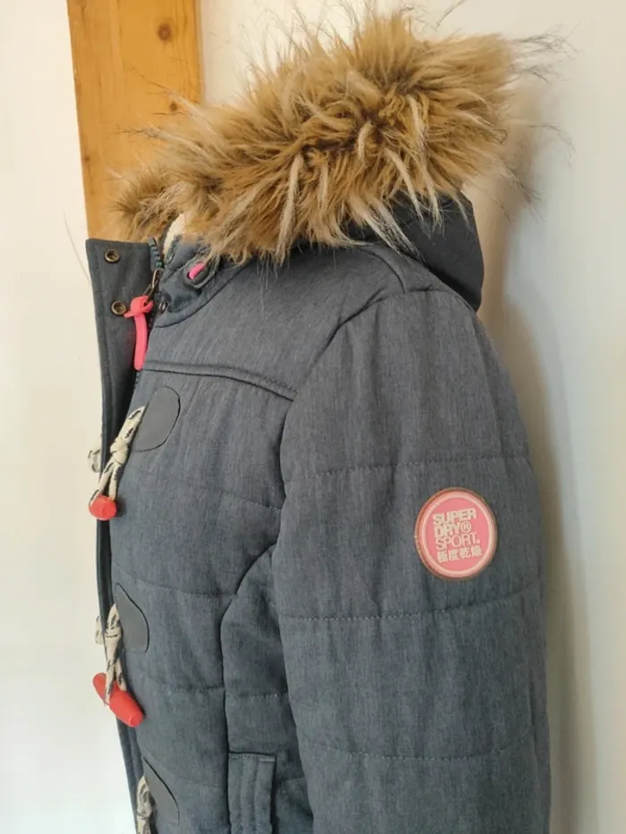 Doudoune Superdry M gris bleuté et rose - photo numéro 2