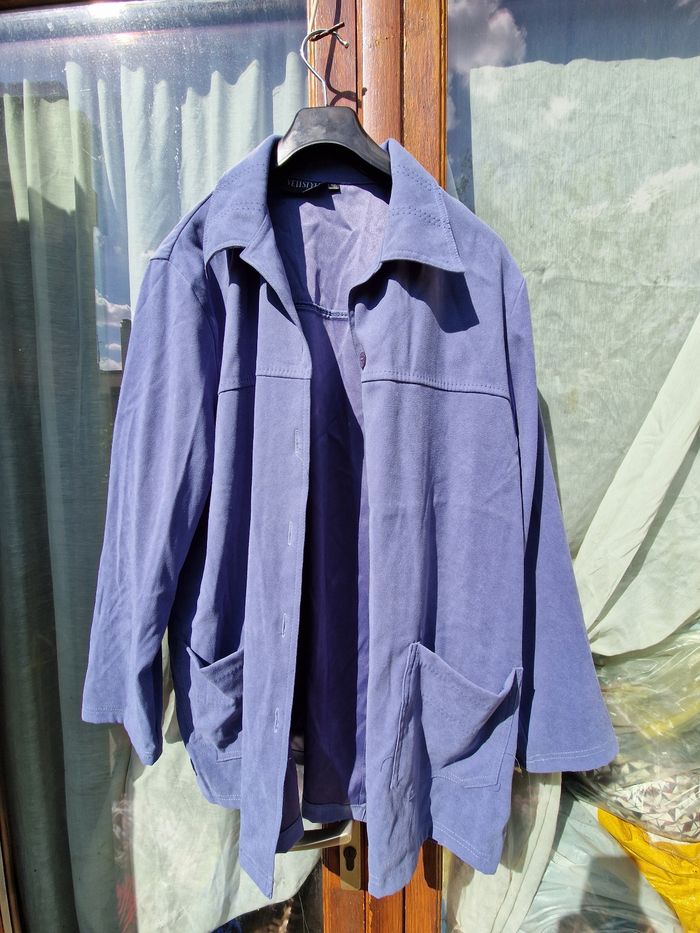 Jolie veste vintage jolie couleur et matière douce taille 50/52 - photo numéro 10