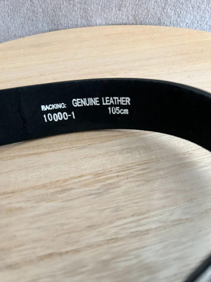 Ceinture en cuir noir taille 105 cm - photo numéro 3