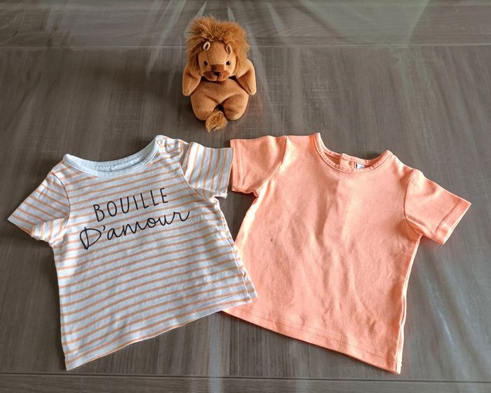 Lot de 2 T Shirts manches courtes TAO 3 mois