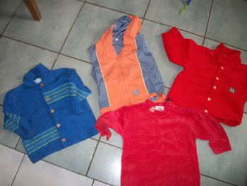lot garçon 2 ans gilet, blouson sans manches, chemise polaire