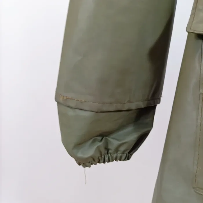 Ciré imperméable vintage vert kaki The Fisher made in France, coupe unisexe, capuche A1367 - photo numéro 7