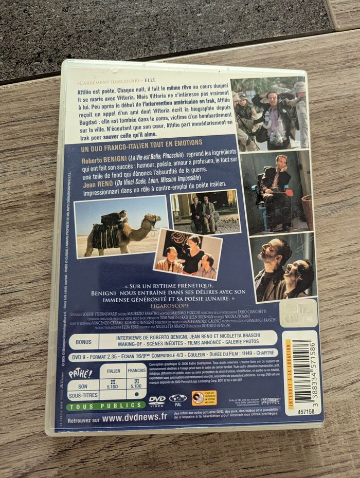 Dvd le tigre et la neige avec Roberto Benigni et Jean Reno - photo numéro 2