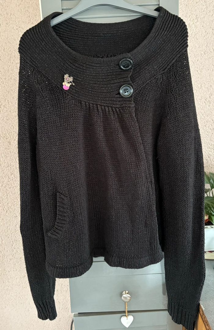 gilet noir ample - photo numéro 2