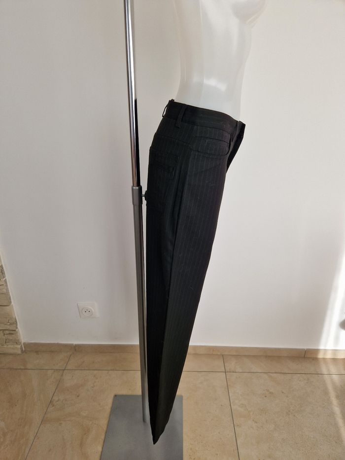 Pantalon homme noir à rayures pointillées Tissaia - photo numéro 5