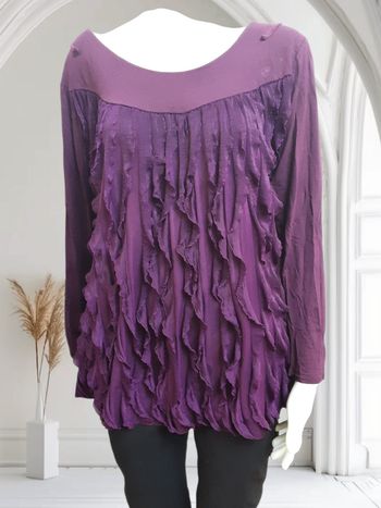 Haut blouse violet original sur le devant pour femme Taille 42 /44
