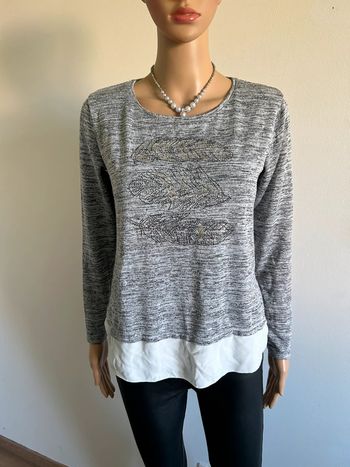 Pull gris et blanc à manches longues Breal taille 36 TBE