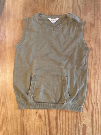 Pull sans manche vert kaki Kidkanaï - 4 ans