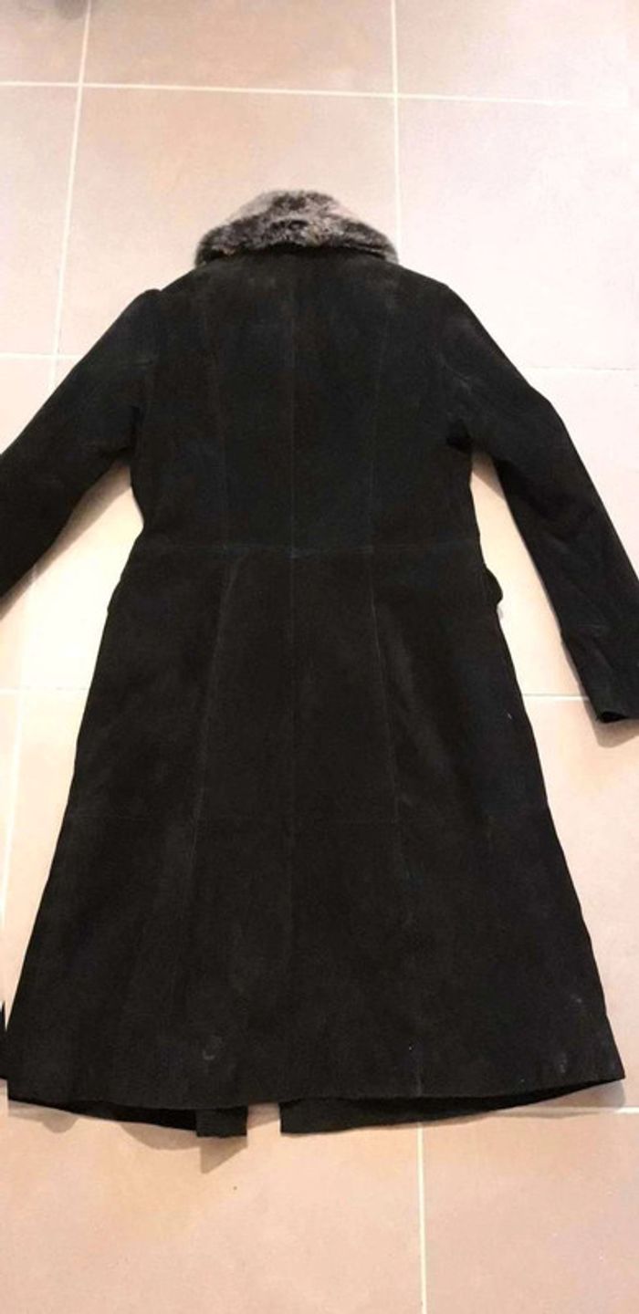 Manteau croute de porc/daim double avec col amovible T38 - photo numéro 6